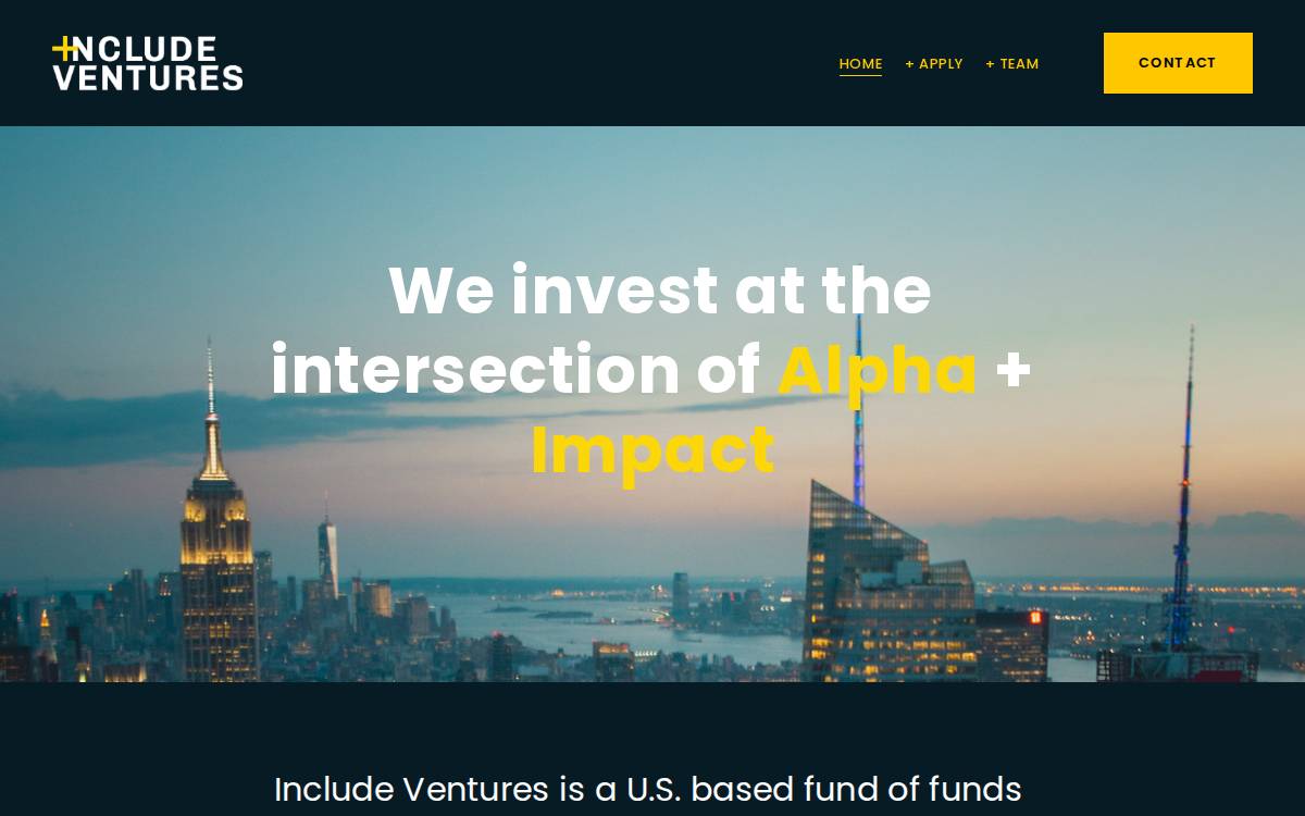 Include Venture Partners website preview