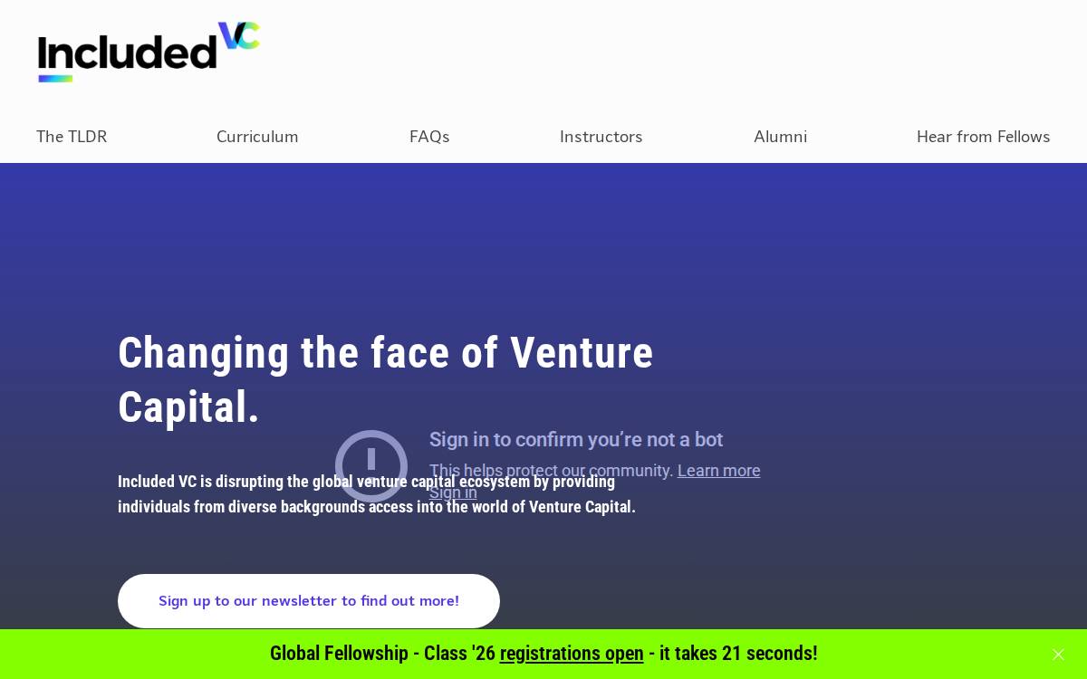Included VC website preview