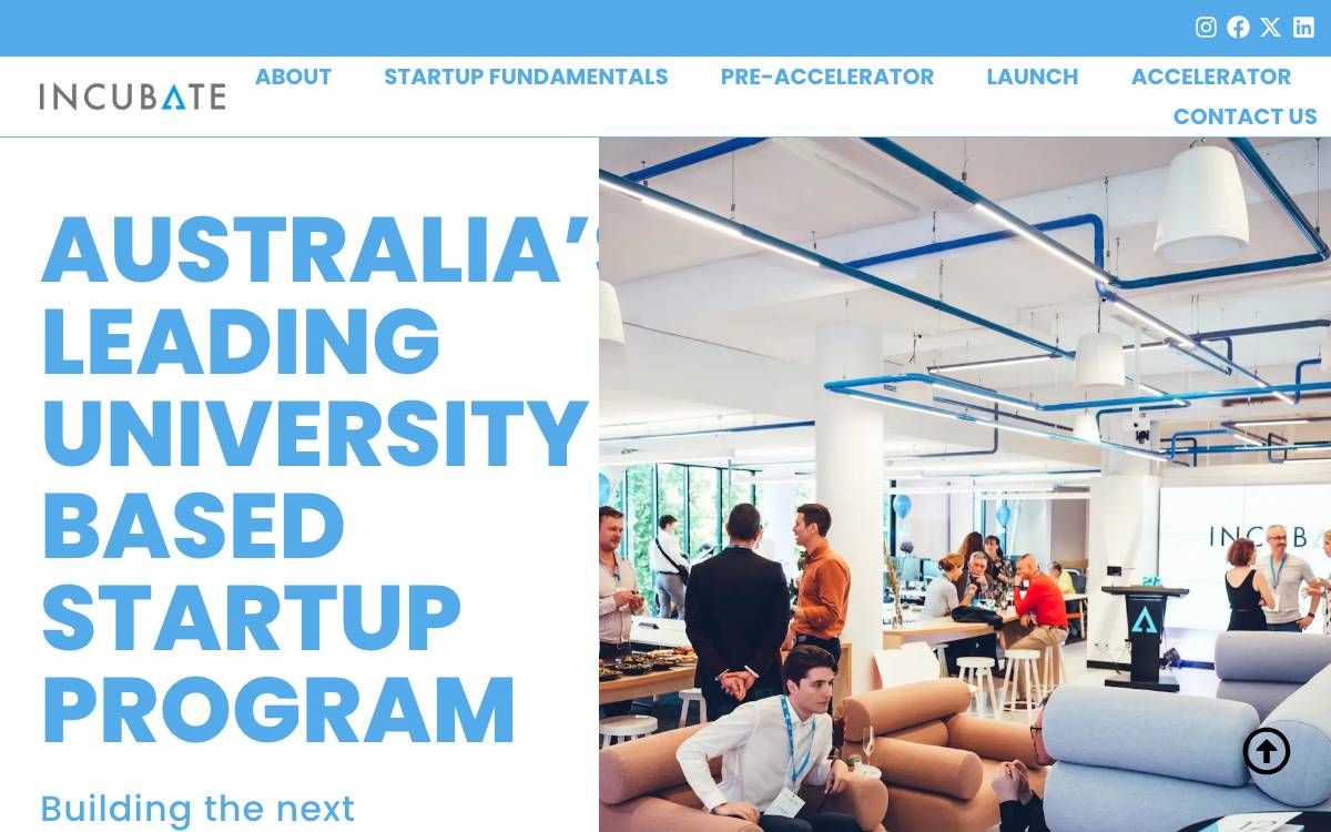 INCUBATE Sydney website preview