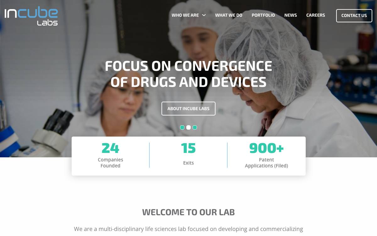 InCube Ventures website preview