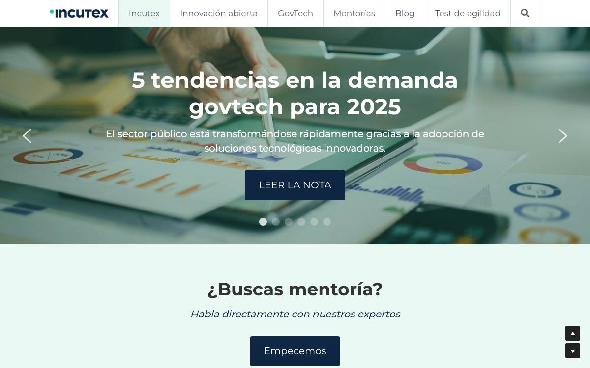 Incutex website preview