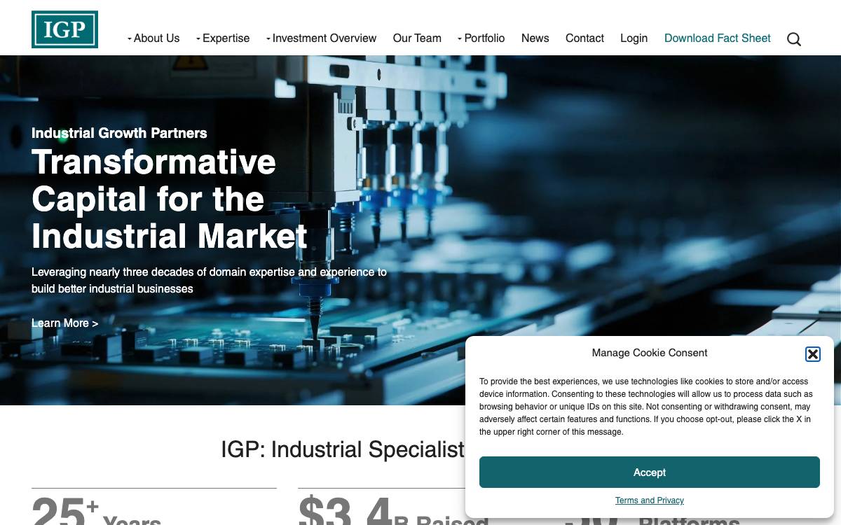Industrial Growth Partners website preview