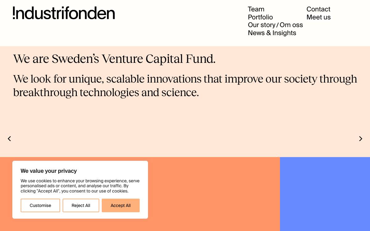 Industrifonden website preview