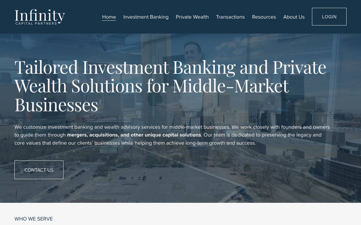 Infinity Capital Partners website preview