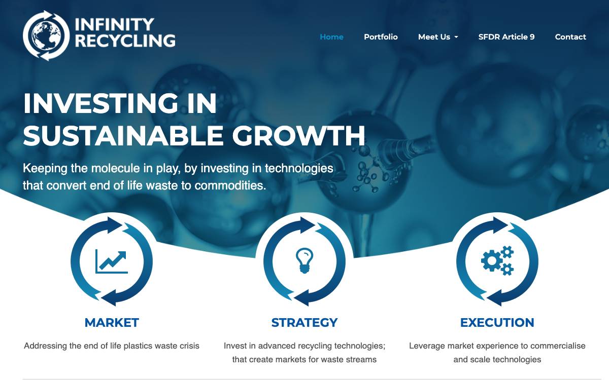 Infinity Recycling website preview