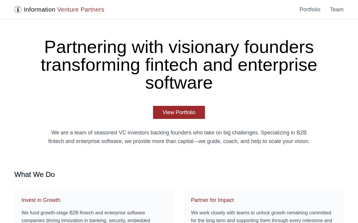 Information Venture Partners website preview