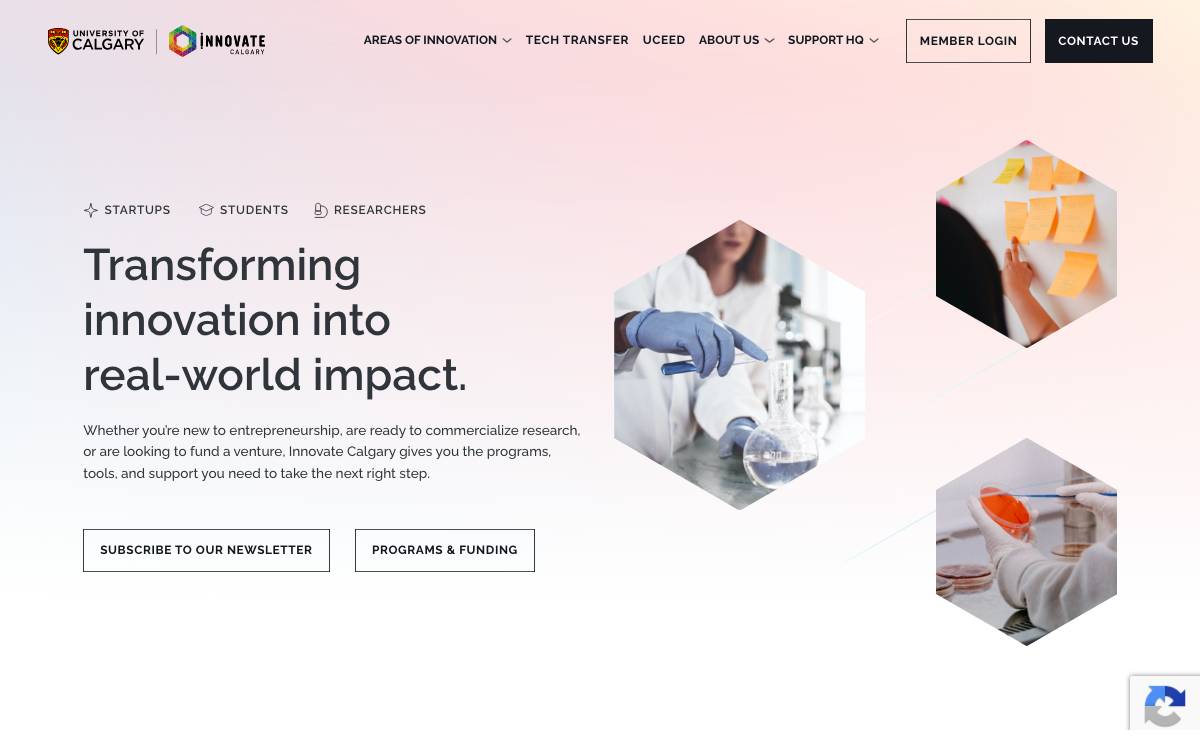Innovate Calgary website preview