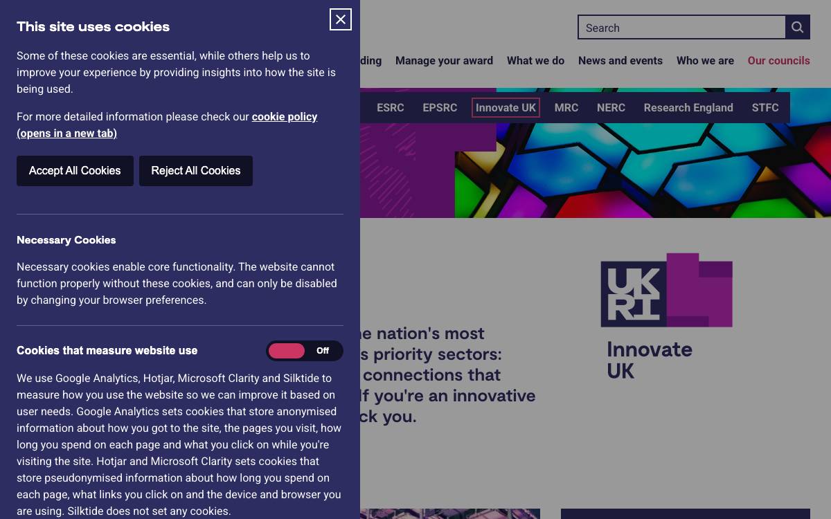 Innovate UK Innovation Loans website preview