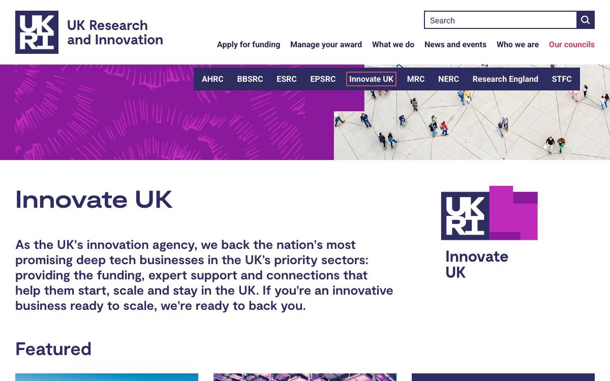 Innovate UK Investor Partnerships website preview