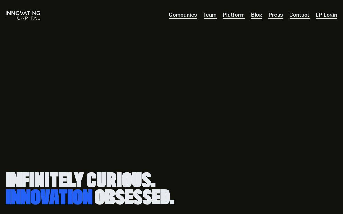 Innovating Capital website preview