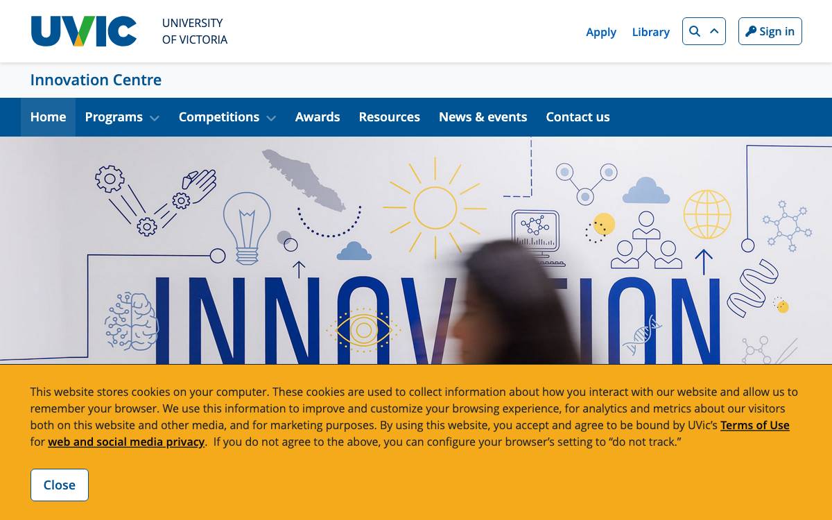 Innovation Centre (UVic) website preview
