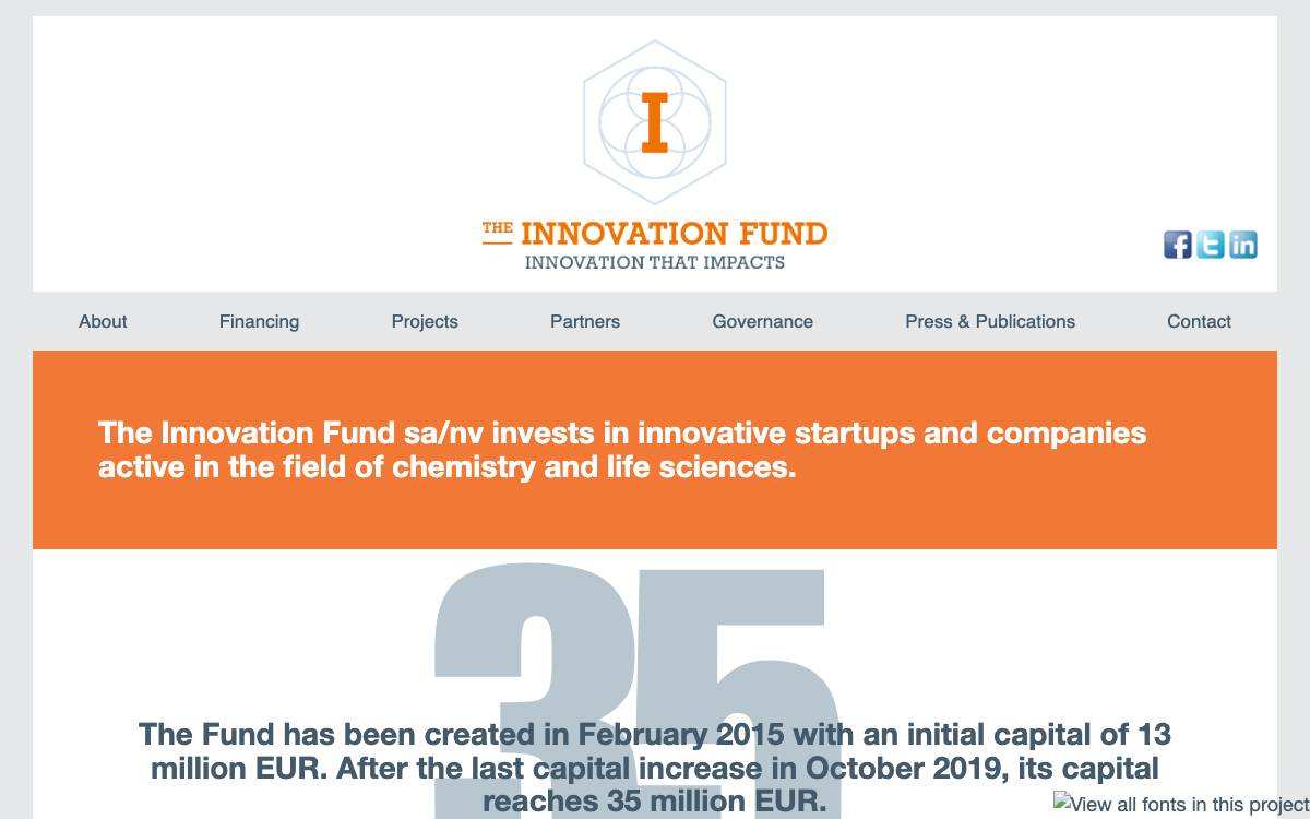Innovation Fund sa/nv website preview