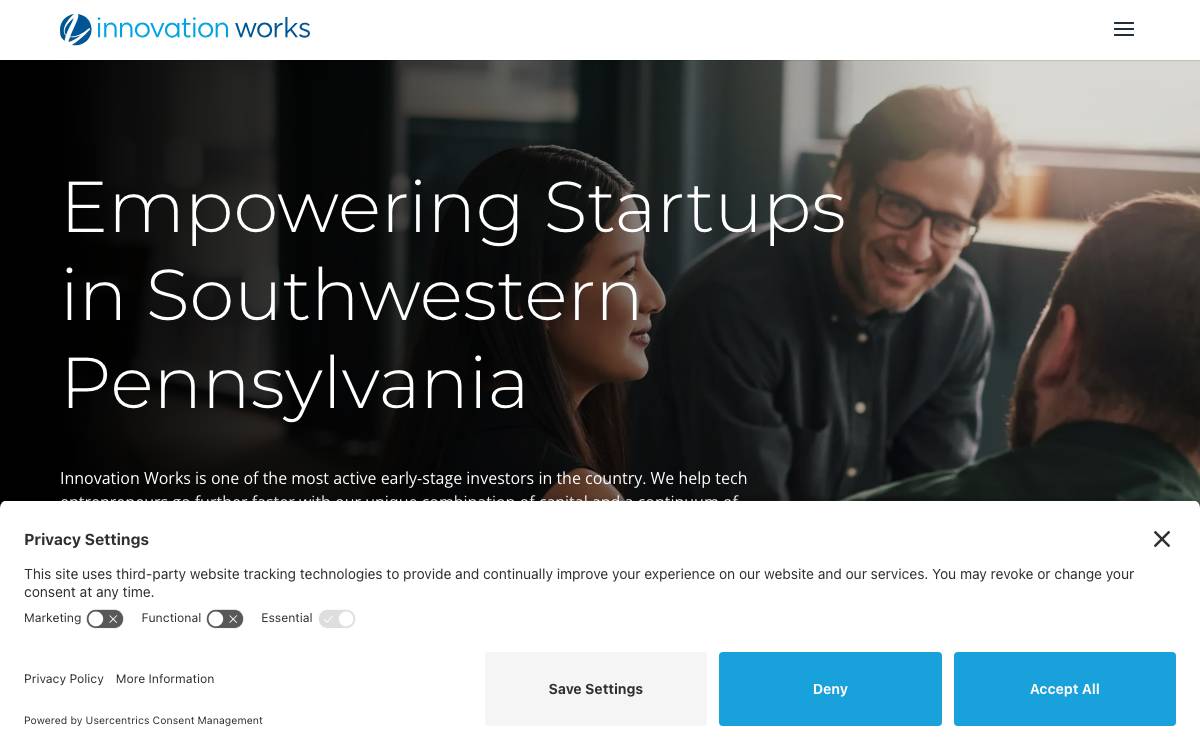 Innovation Works website preview