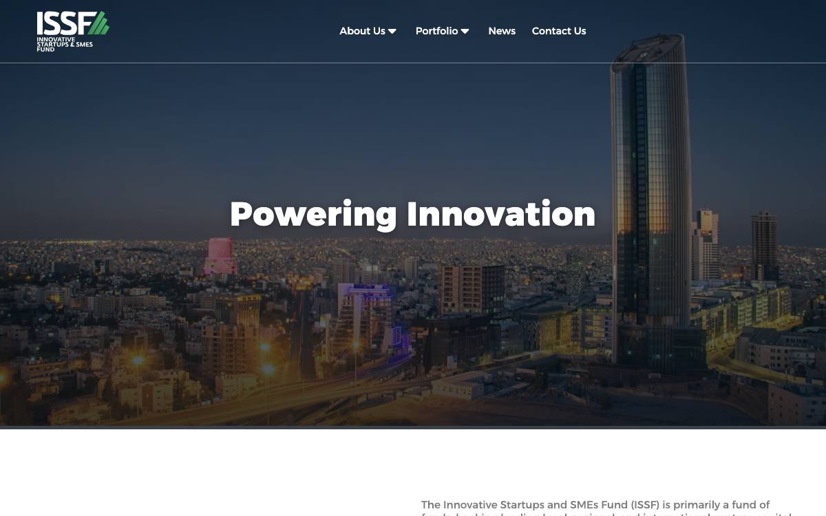 Innovative Startups and SME’s Fund (ISSF) website preview