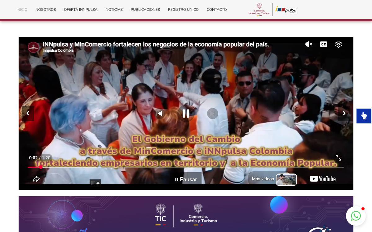 iNNpulsa Colombia website preview