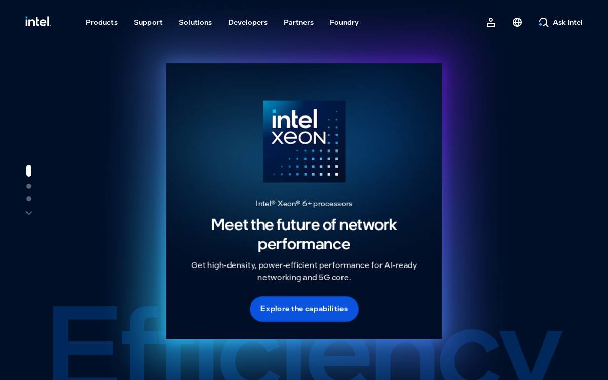 Intel Corporation website preview