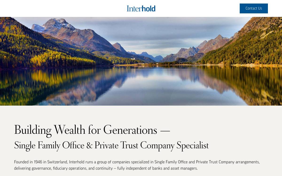 Interhold AG website preview