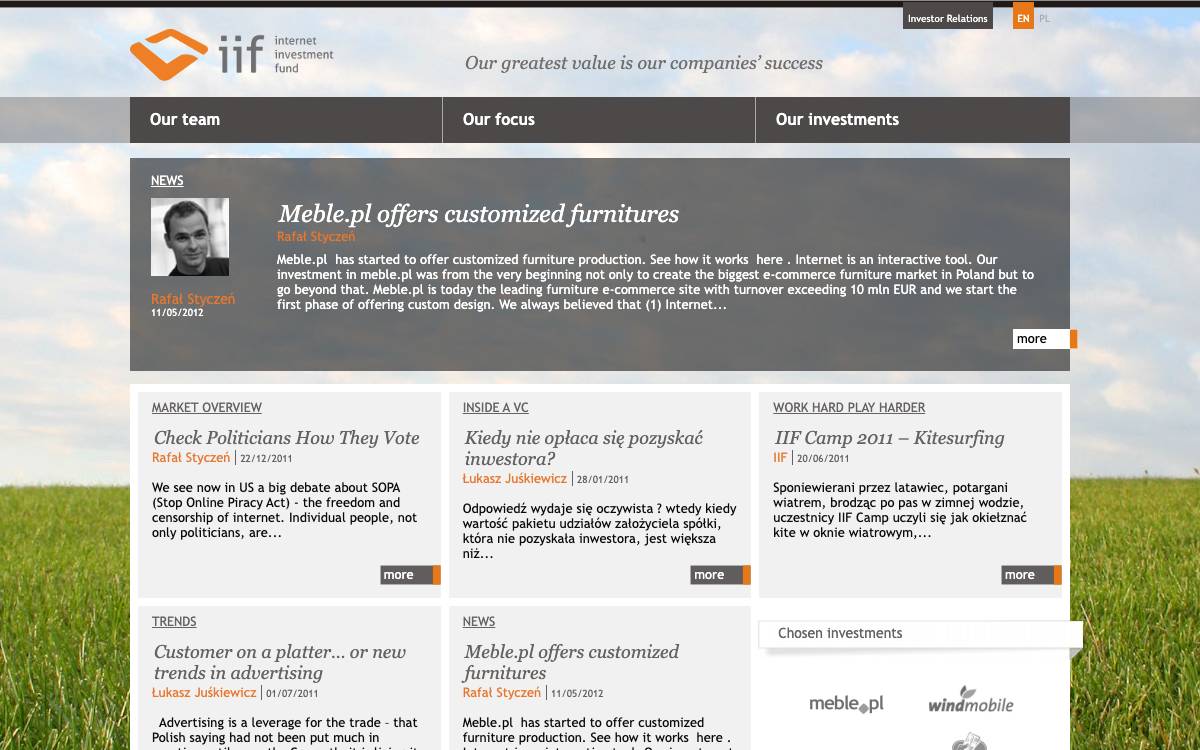 Internet Investment Fund (IIF) website preview
