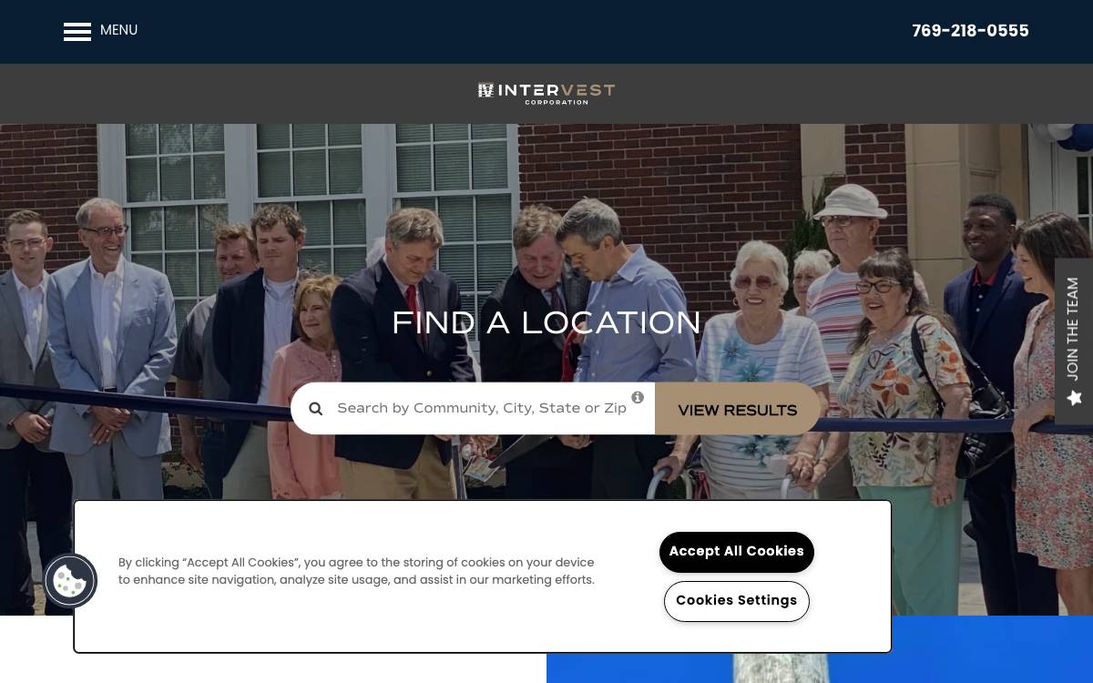Intervest website preview