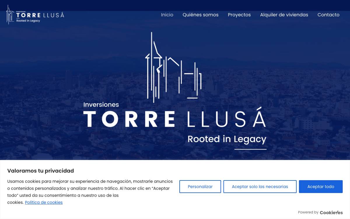 Inversiones Torre Llusá website preview