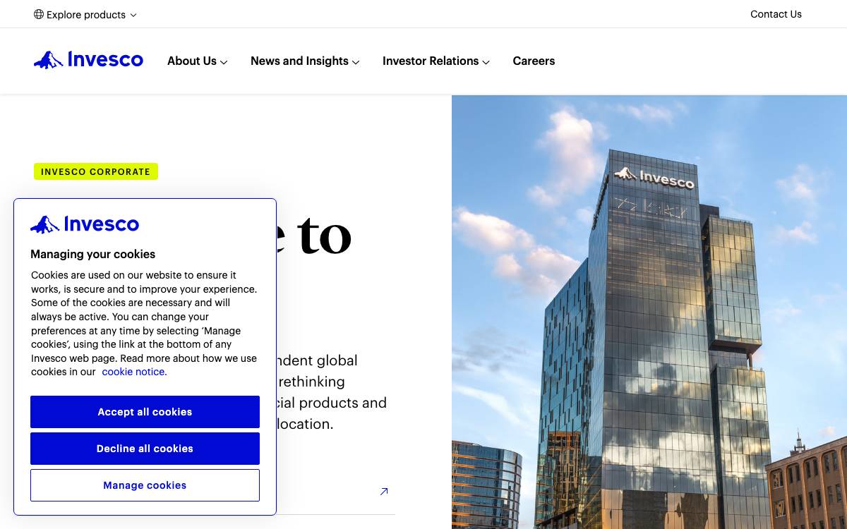 Invesco website preview