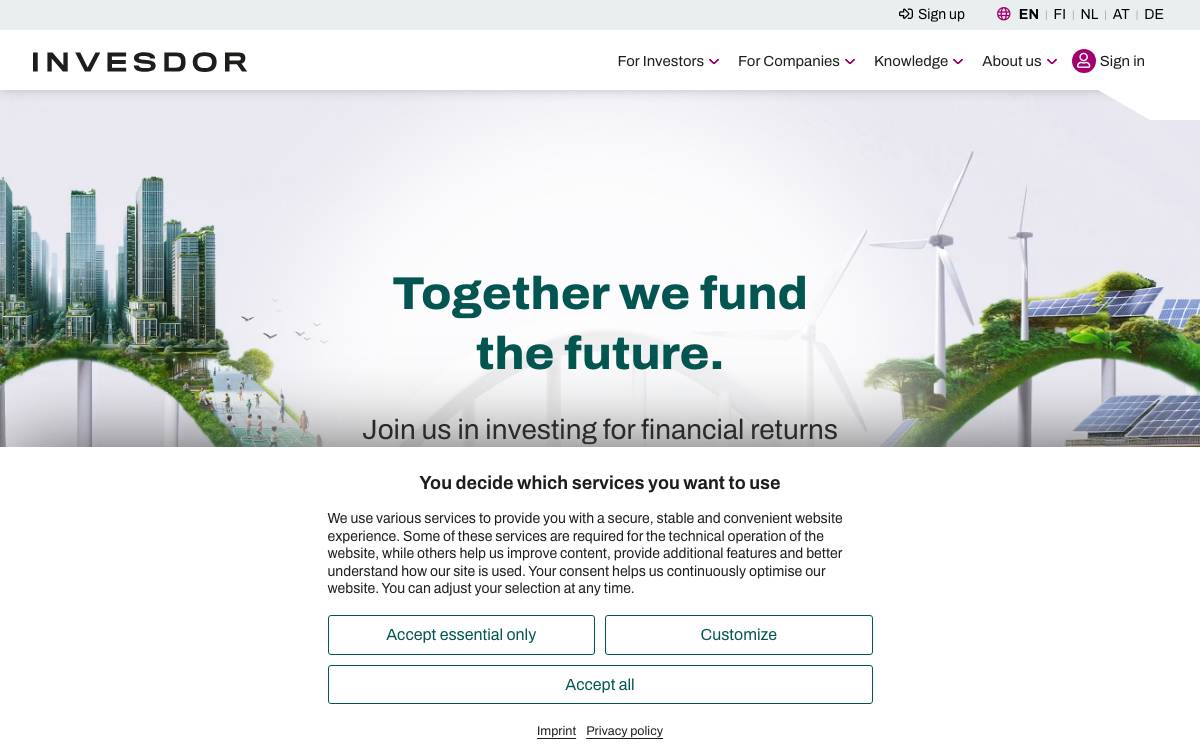 Invesdor website preview