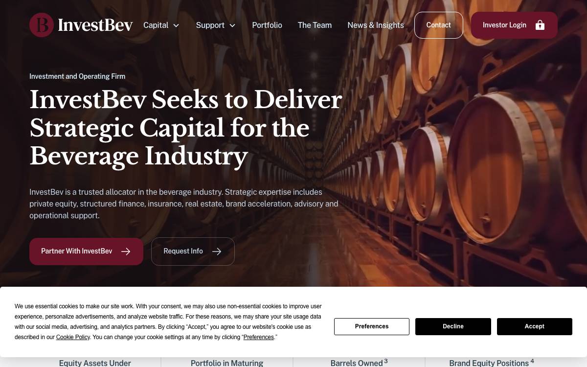 InvestBev website preview