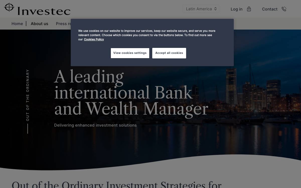 Investec Alternative Investment website preview