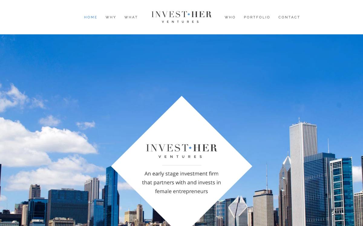 InvestHER Ventures website preview