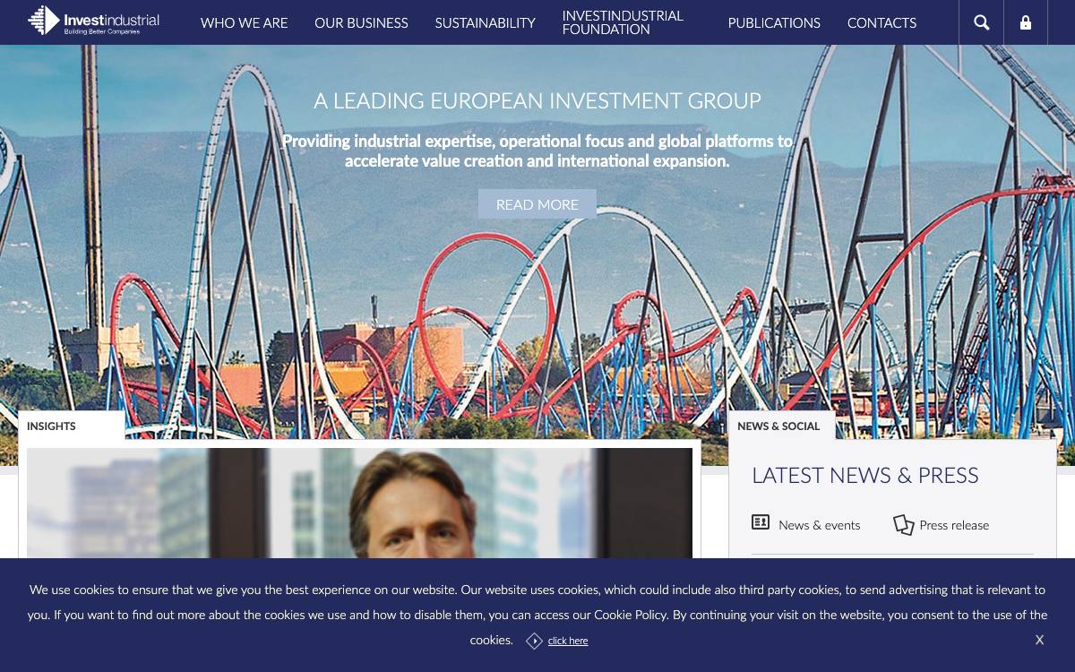 Investindustrial website preview