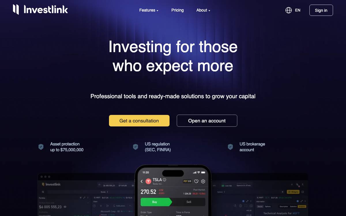 Investlink Holdings website preview