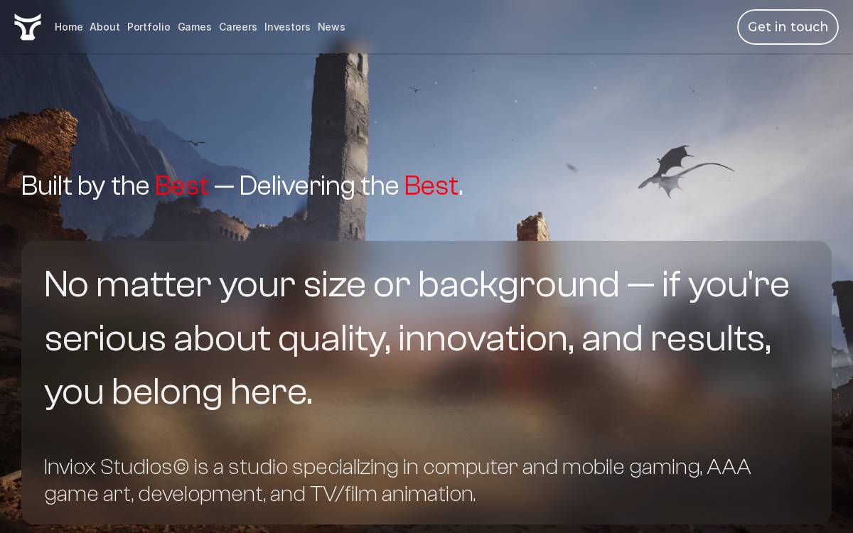 Inviox Studios website preview