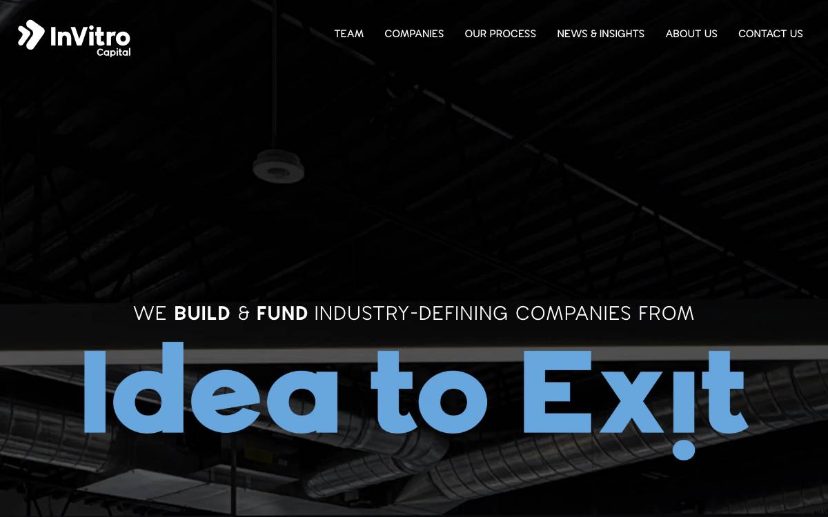 InVitro Capital website preview