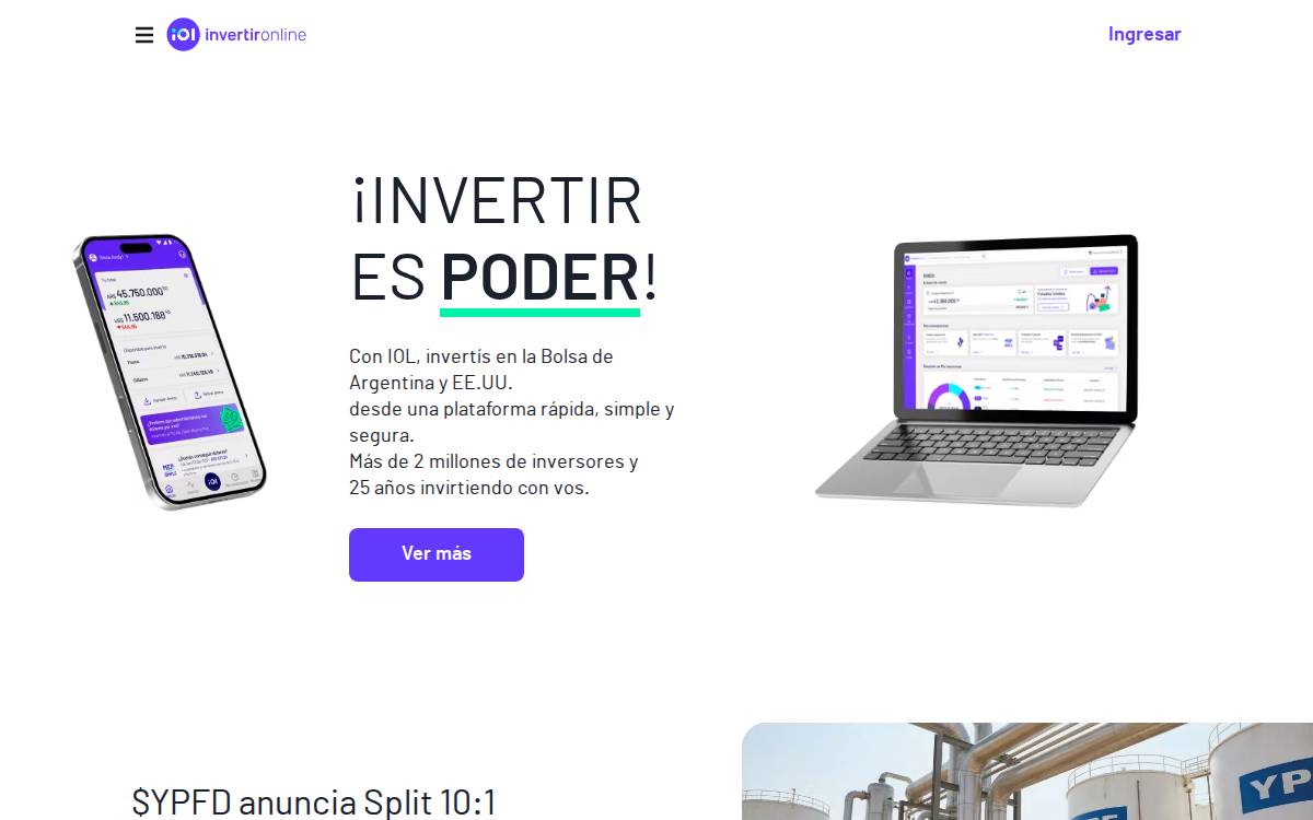 IOL Inversiones website preview
