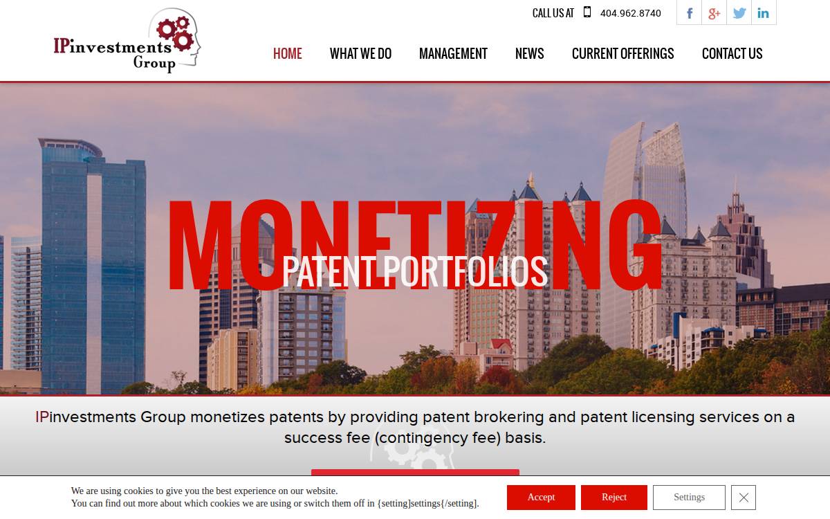 IP INVESTORS website preview