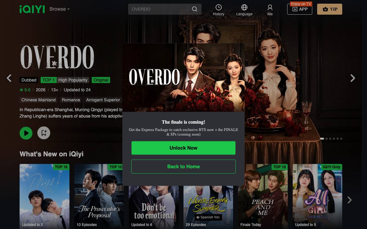 iQiyi website preview
