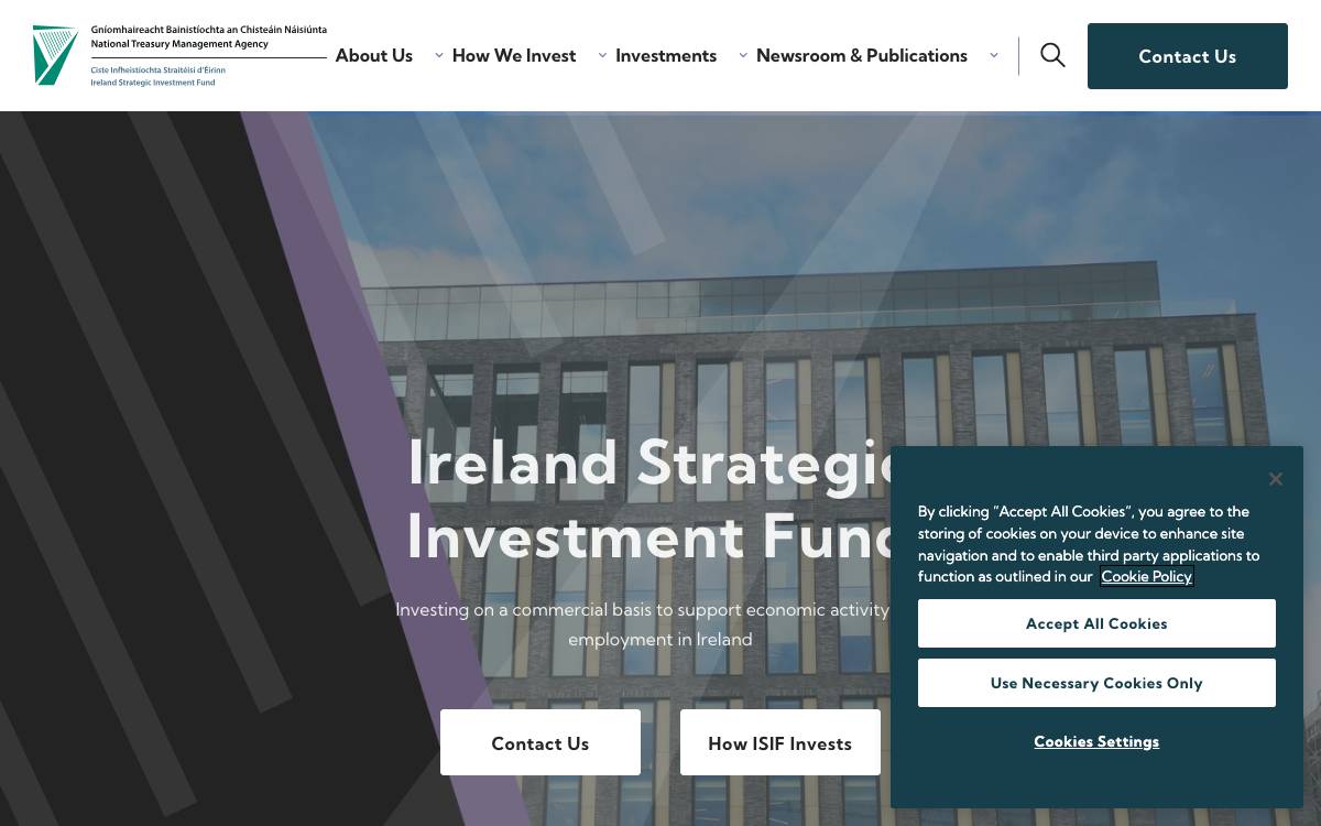 Ireland Strategic Investment Fund website preview