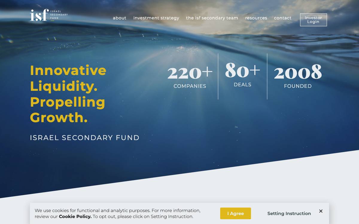 Israel Secondary Fund (ISF) website preview