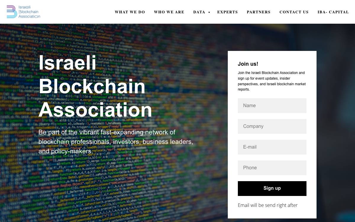 Israeli Blockchain Association website preview
