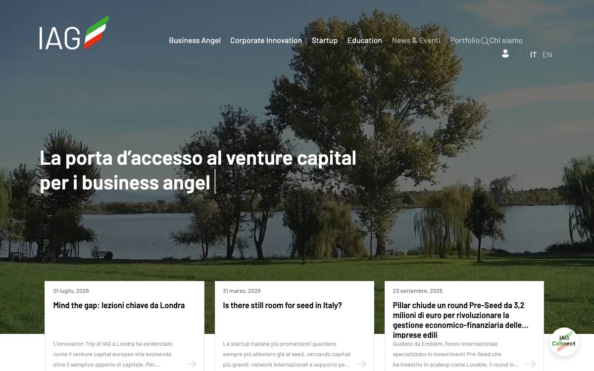 Italian Angels for Growth website preview