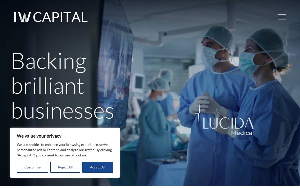 IW Capital website preview