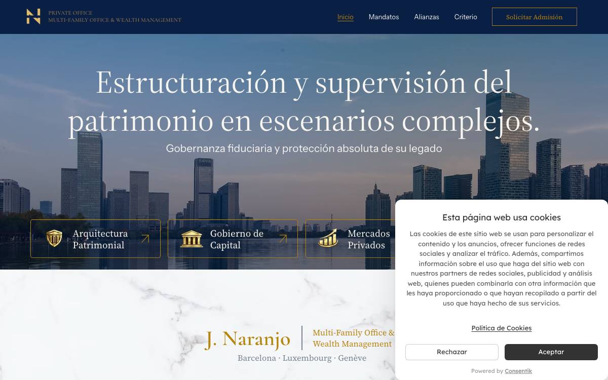 J. Naranjo Private Office website preview