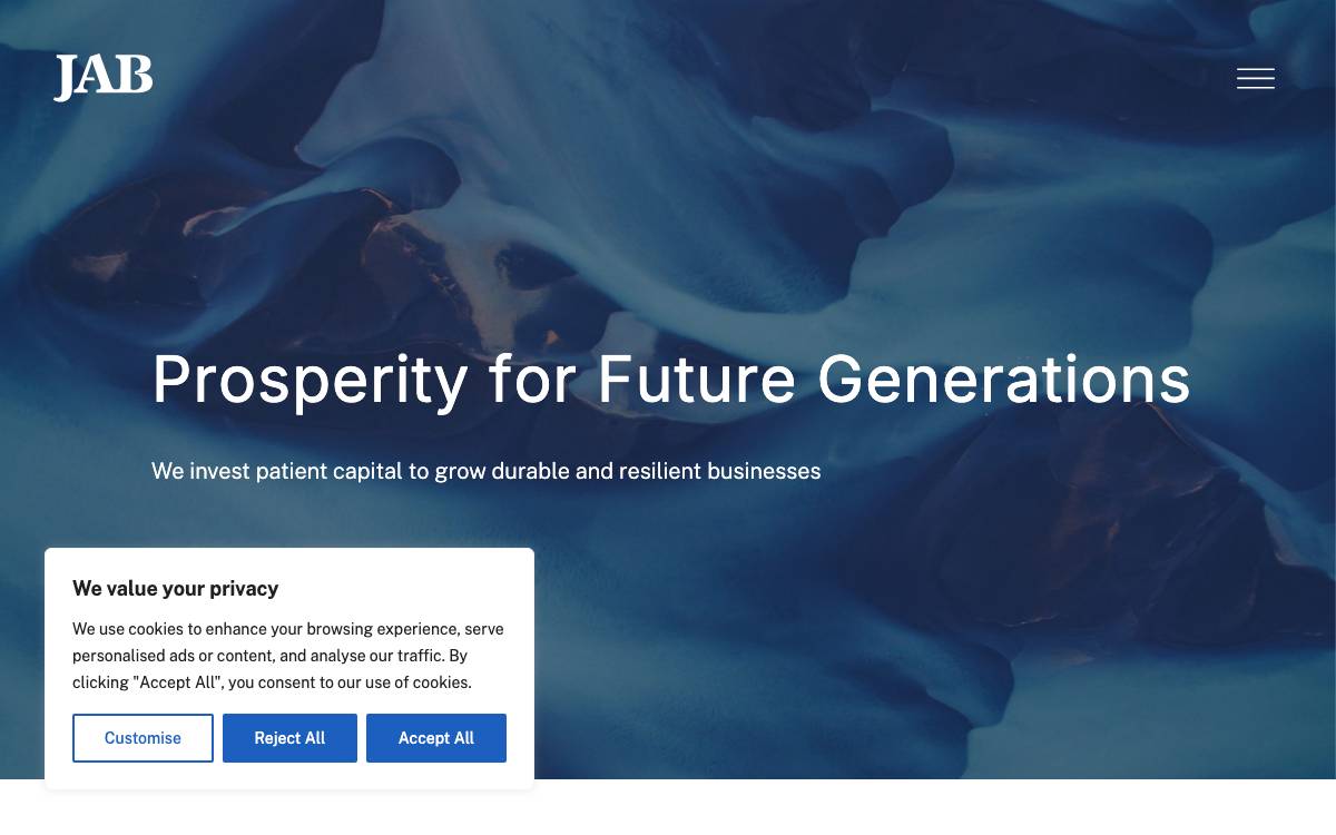 JAB Holding Company website preview