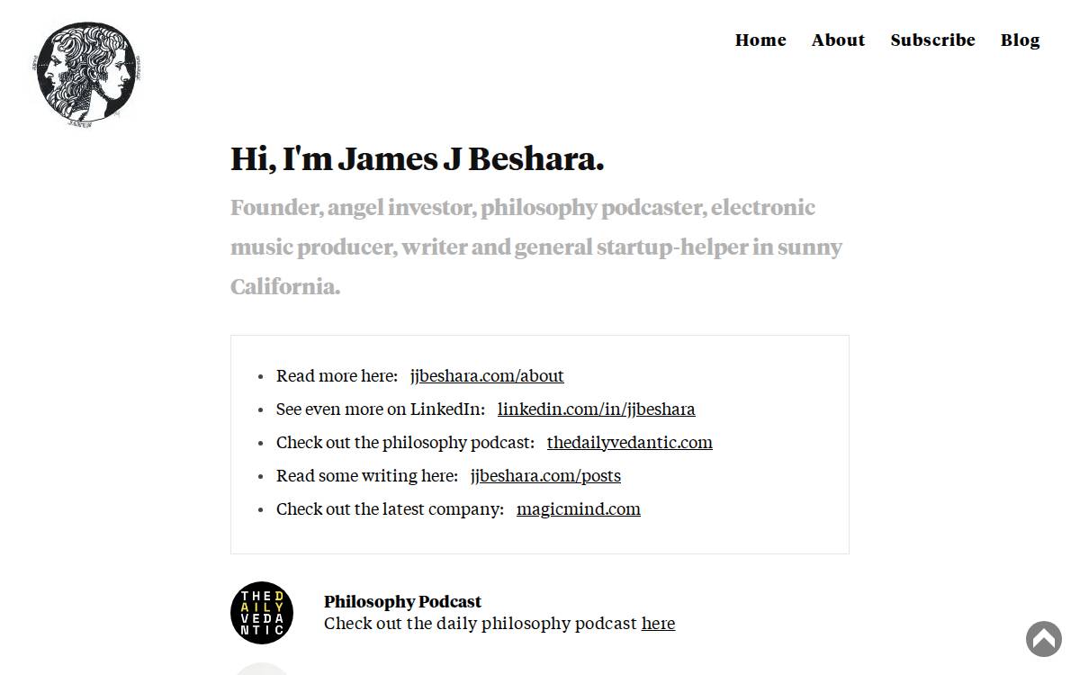 James Beshara Fund website preview