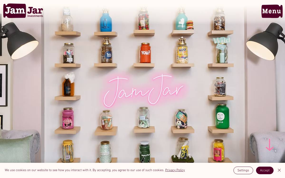 JamJar Investments website preview