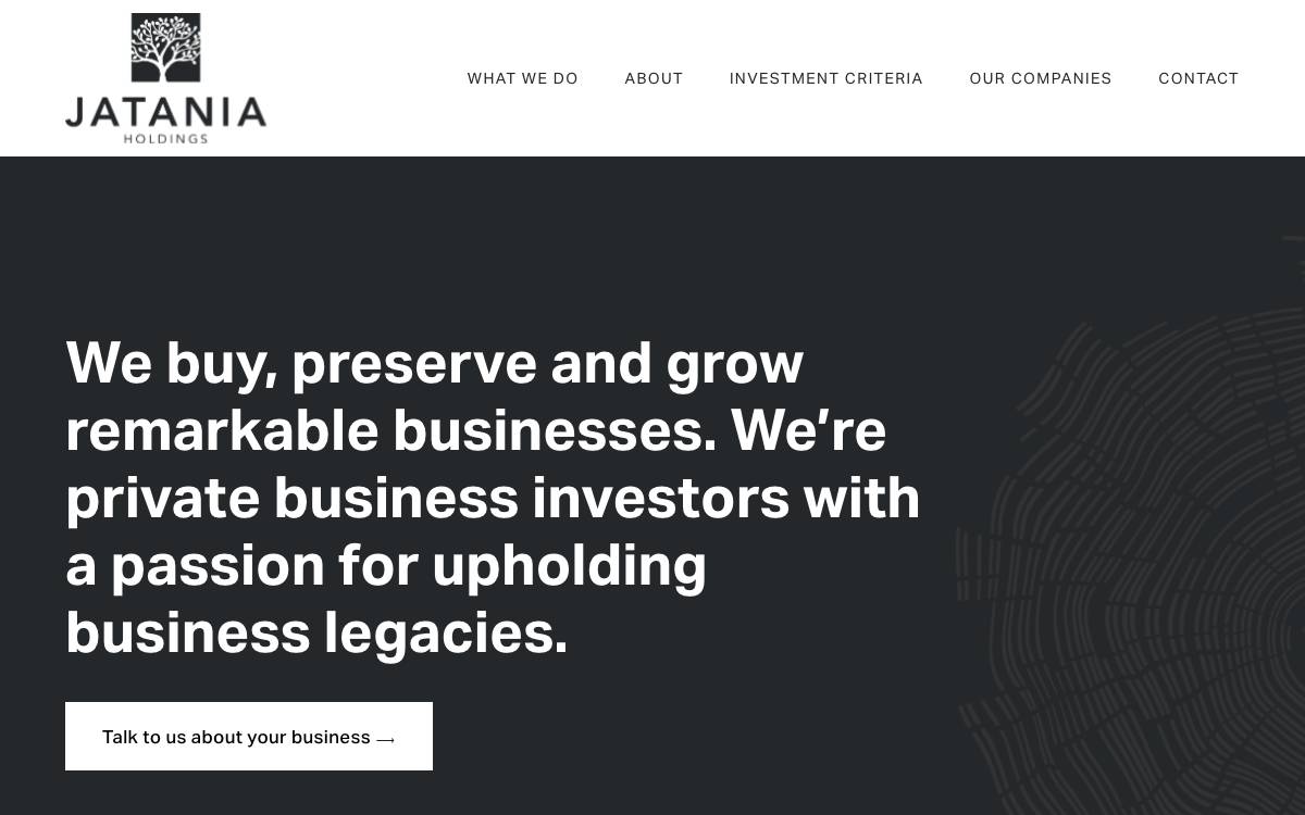 Jatania Holdings website preview