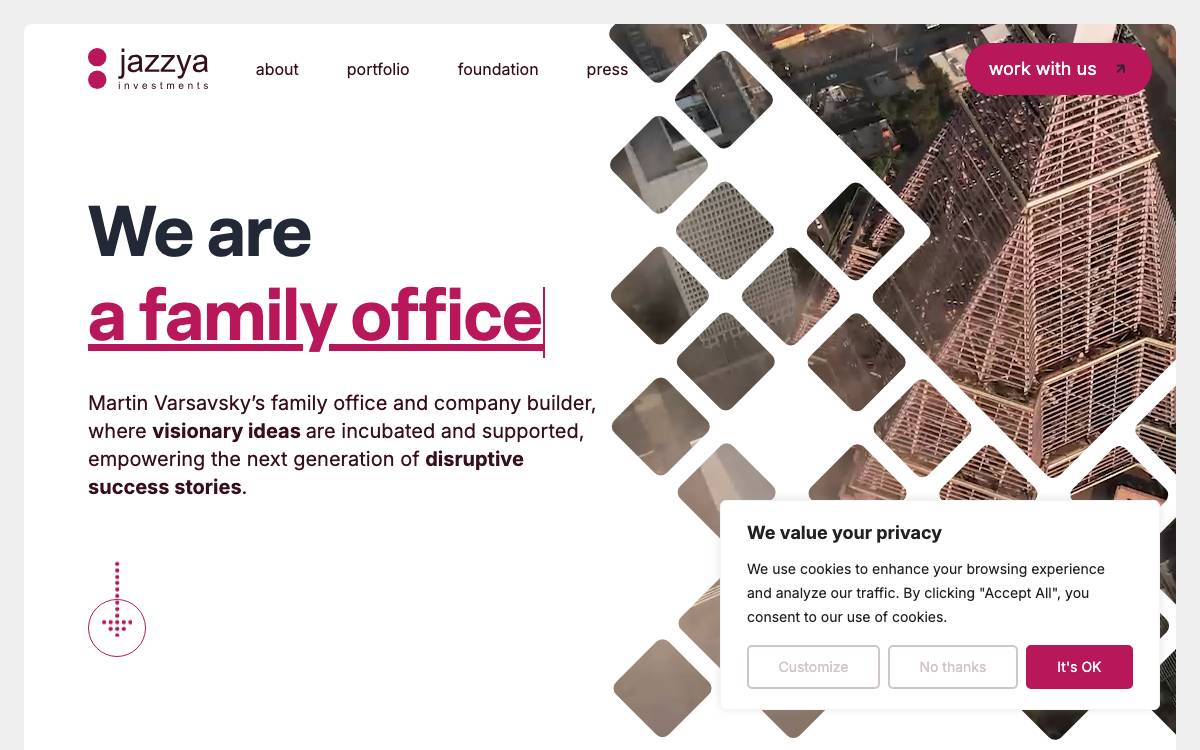 Jazzya Investments website preview