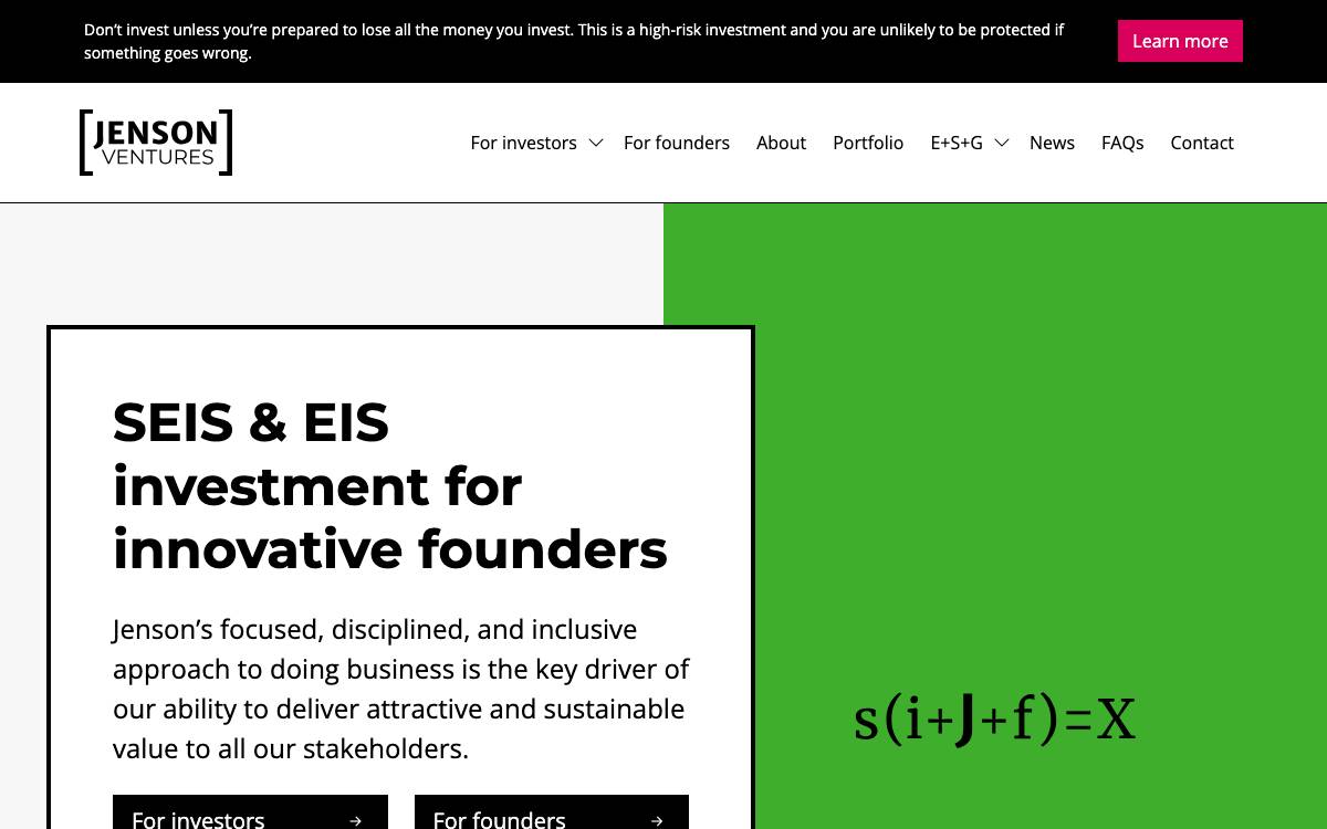 Jenson Ventures website preview
