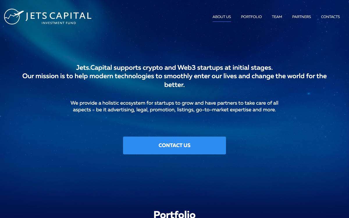 Jets Capital website preview