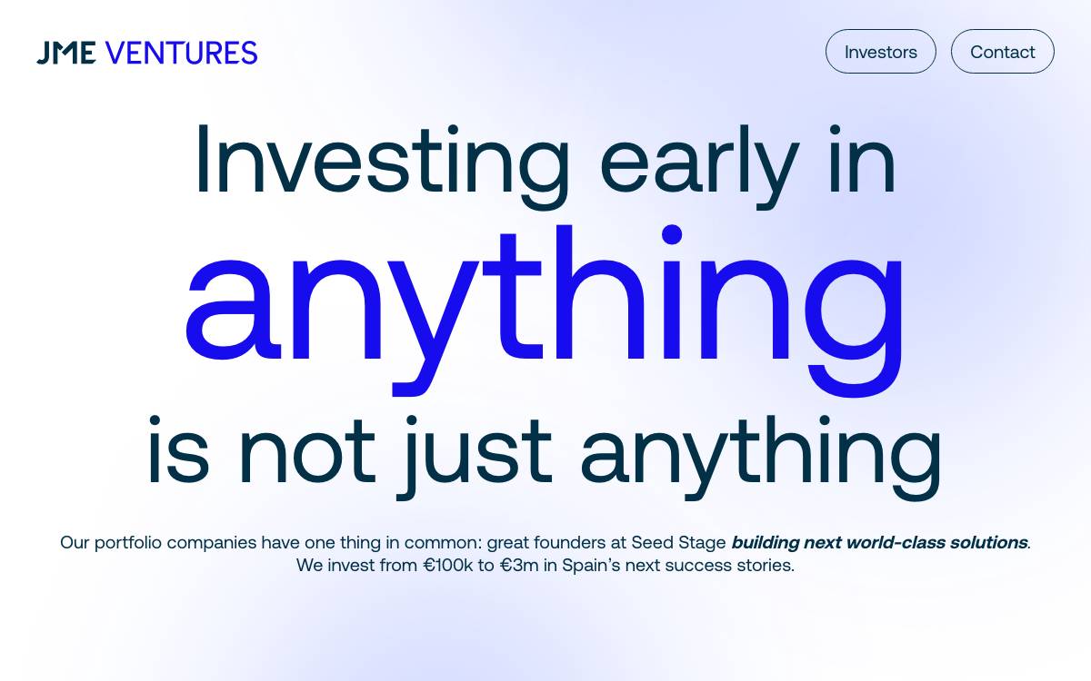 JME Ventures website preview